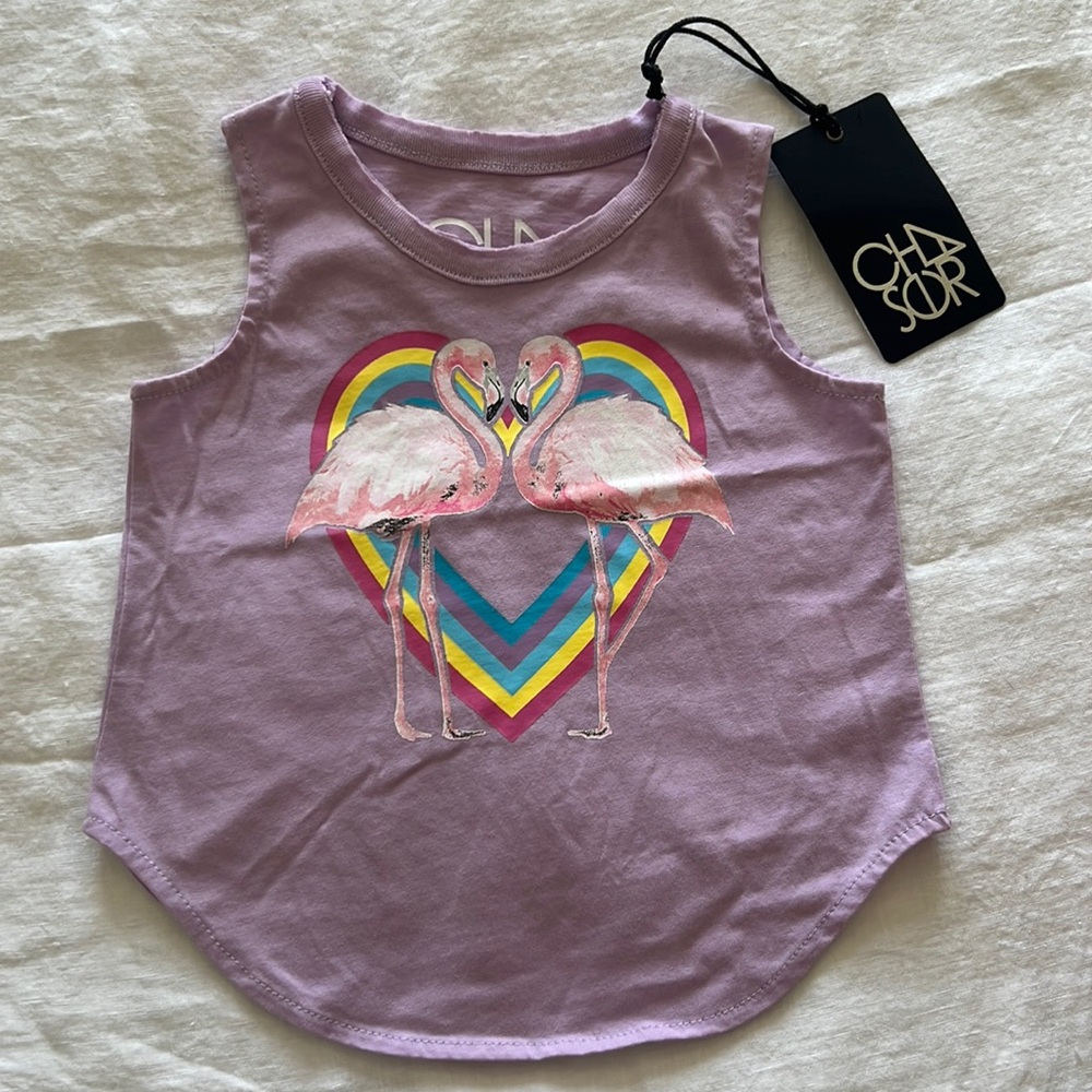 Chaser Girls Flamingo Luv Vintage Jersey Tank